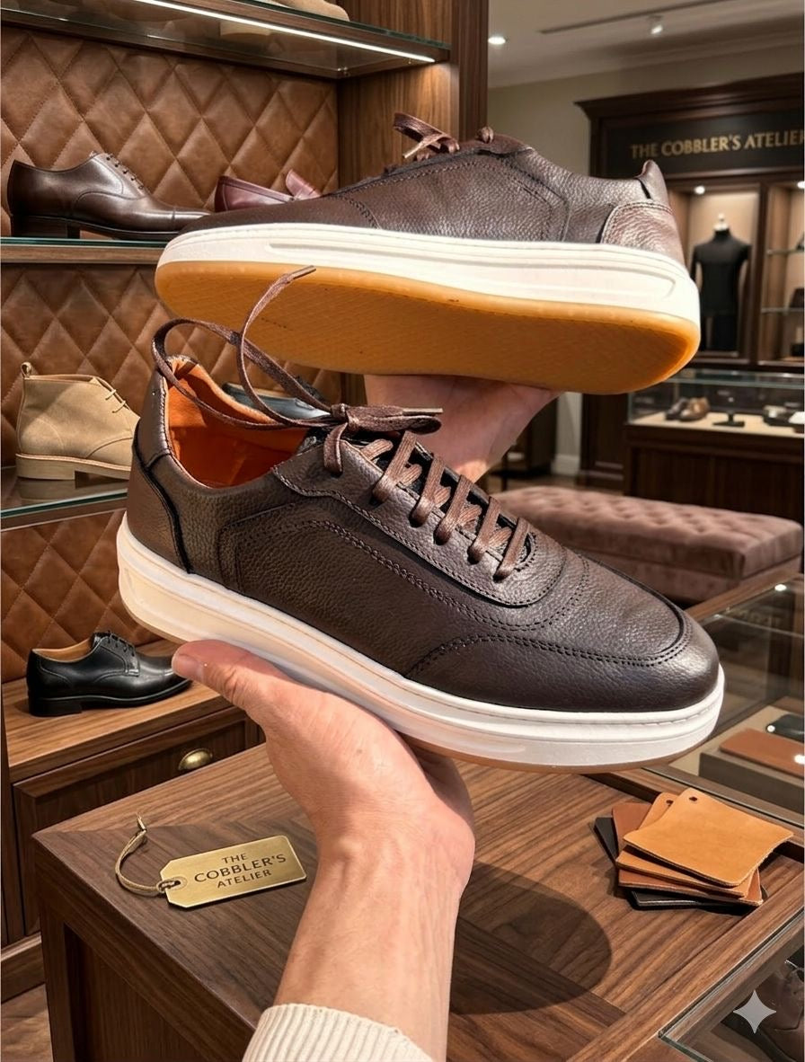 Baskets en cuir